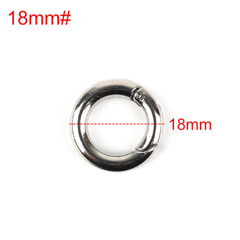 6pcs/lot Zinc Alloy Plated Gate Spring O-Ring Buckles Clips Carabiner Purses Handbags Round Push Trigger Snap Hooks Carabiner